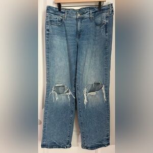 Torrid Blue Distressed Wide Leg Jeans